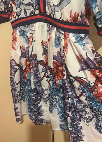 Çiçek Desenli Bohem  kısa elbise - Görsel 6