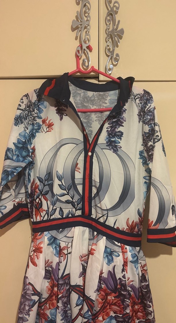 Çiçek Desenli Bohem  kısa elbise - Görsel 3