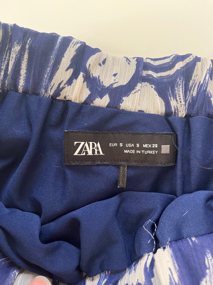 Zara Desenli Fırfırlı Mini Etek - Görsel 4