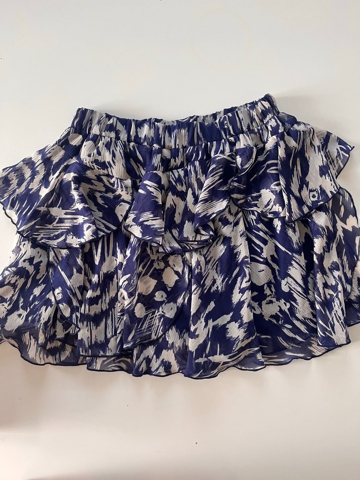 Zara Desenli Fırfırlı Mini Etek - Görsel 3