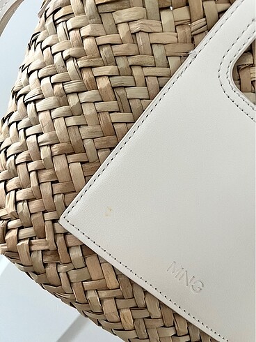 Mango Ekru Hasır Askılı Çanta - Görsel 4