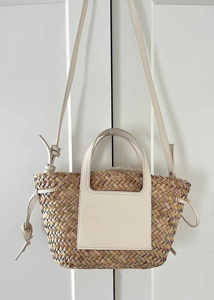 Mango Ekru Hasır Askılı Çanta - Görsel 2