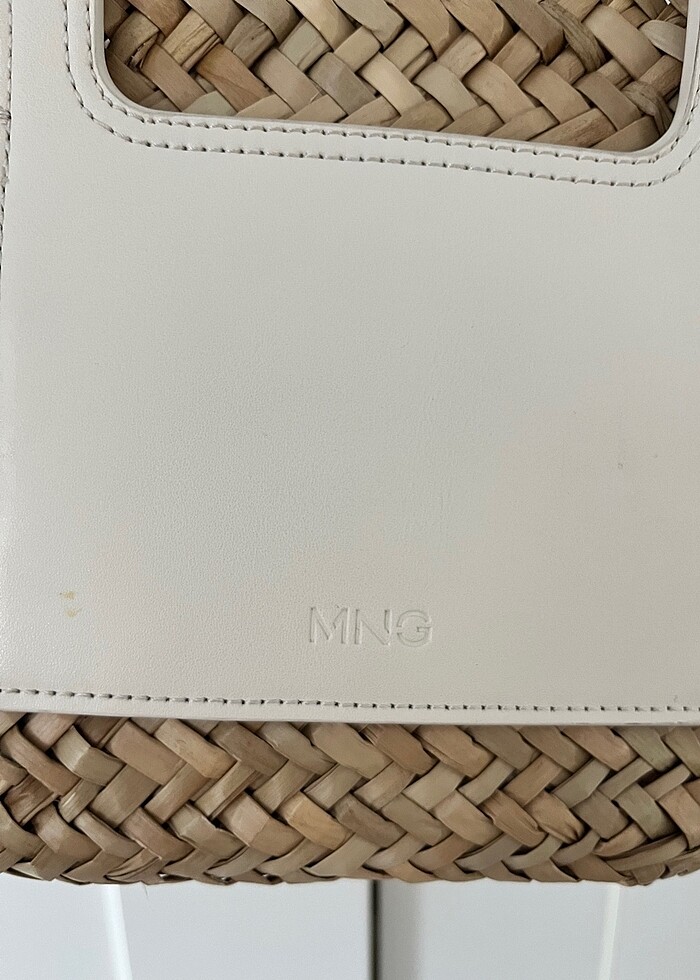 Mango Ekru Hasır Askılı Çanta - Görsel 3