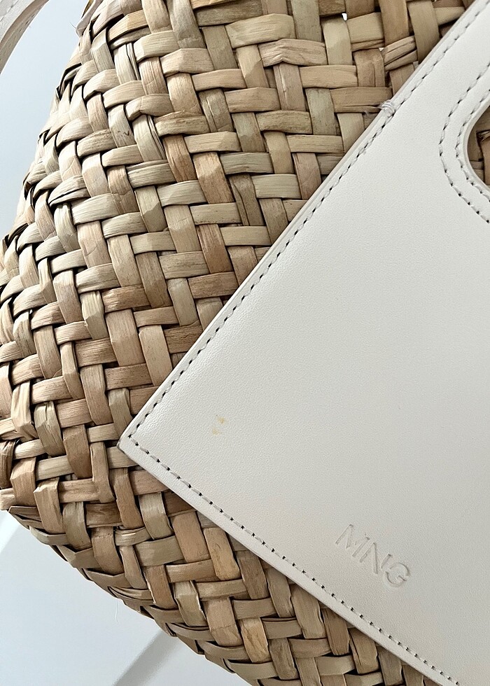 Mango Ekru Hasır Askılı Çanta - Görsel 4