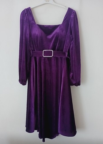 Mor Kadın Uzun Elbise Kemerli zara - Görsel 2