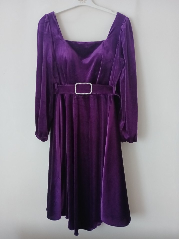 Mor Kadın Uzun Elbise Kemerli zara - Görsel 2