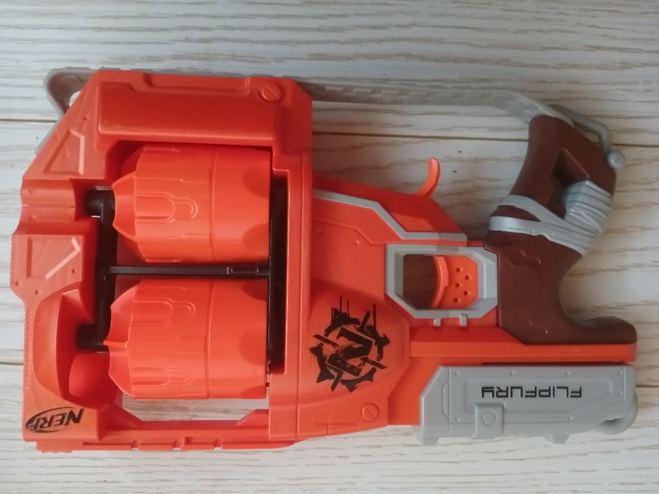 Turuncu ve Gri Oyuncak Tabanca - Görsel 2