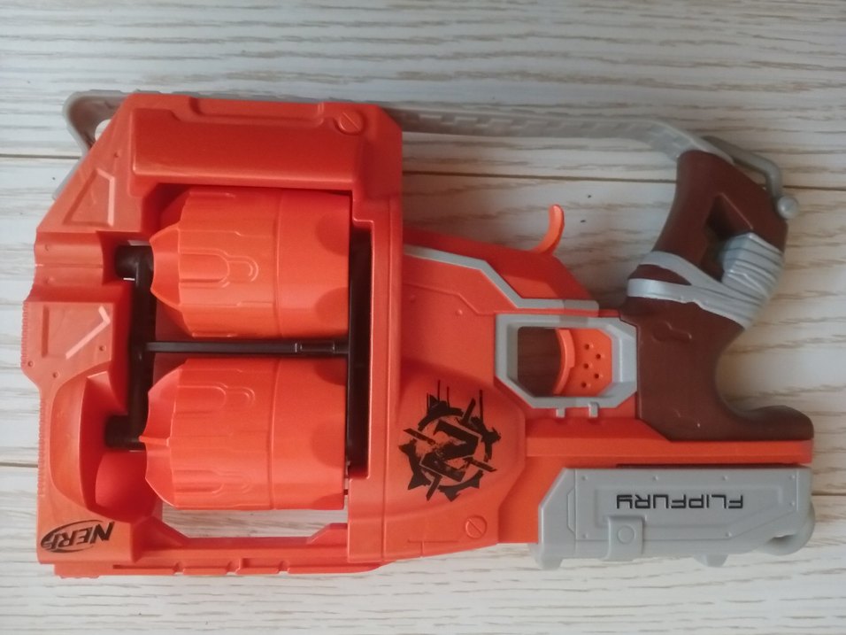 Turuncu ve Gri Oyuncak Tabanca - Görsel 3