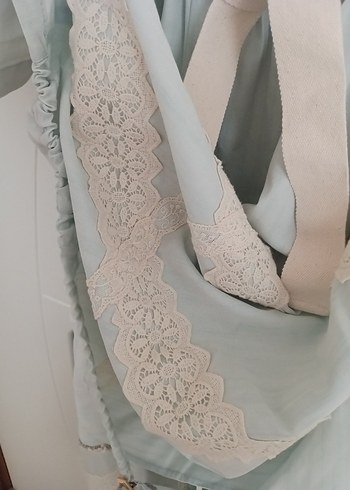 Bej Uzun Kollu Vintage Bohem Kadın Sabahlık - Görsel 7