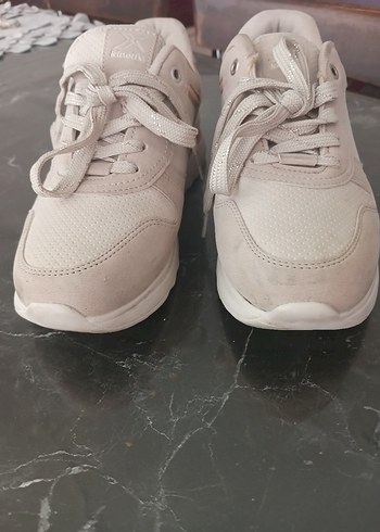 Bej Bağcıklı Kadın Sneakers - Görsel 3