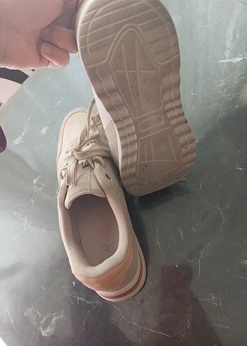 Bej Bağcıklı Kadın Sneakers - Görsel 5