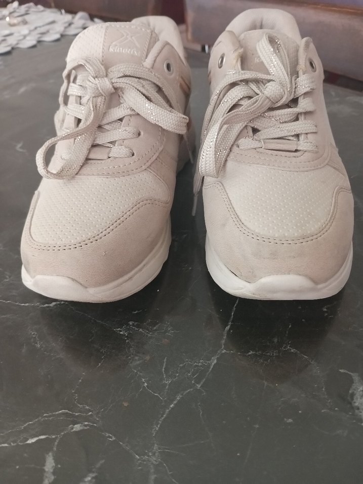 Bej Bağcıklı Kadın Sneakers - Görsel 3