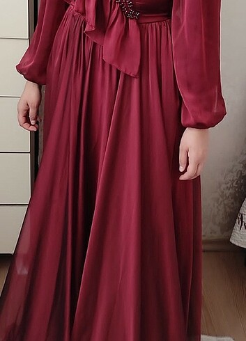 xl Beden bordo Renk Abiye