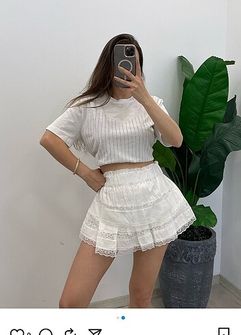 H&M Dantel detaylı etek