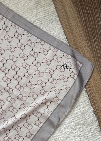 Gri bej five scarf şal - Görsel 4
