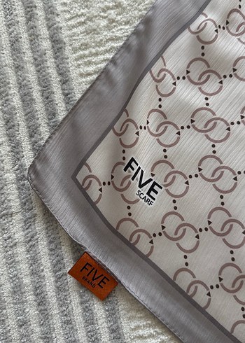 Gri bej five scarf şal - Görsel 3
