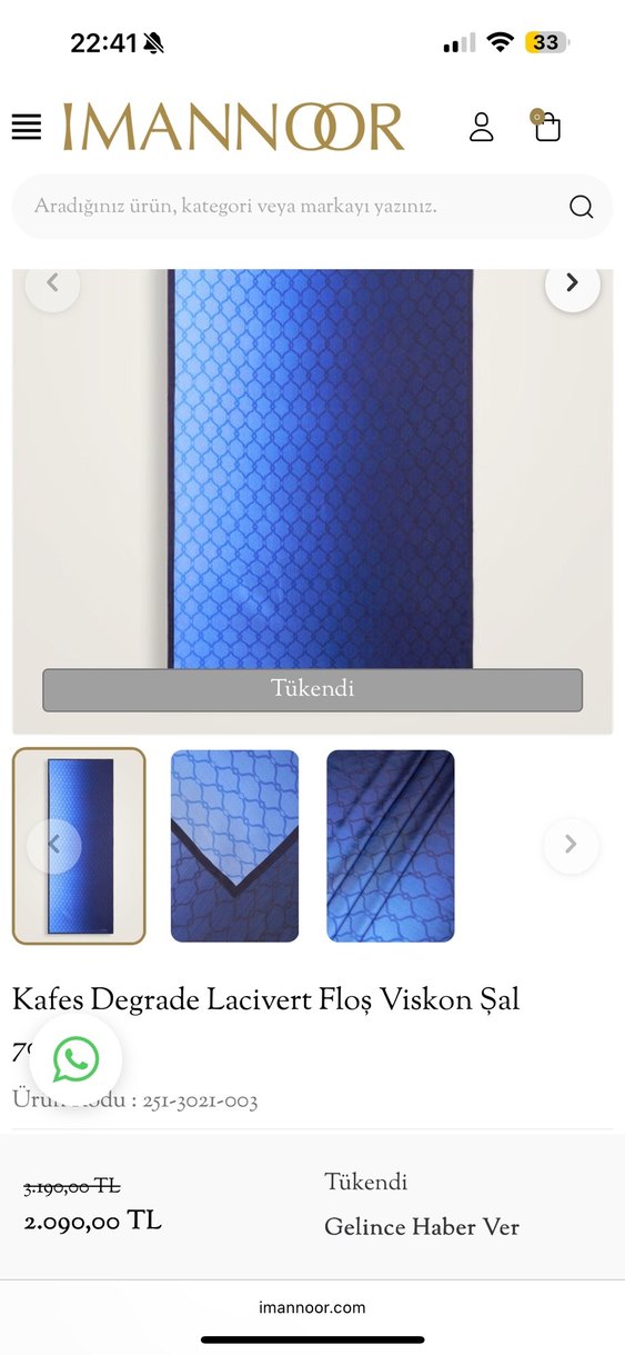 İmannoor lacivert kafes degrade desen floş viskon şal - Görsel 2