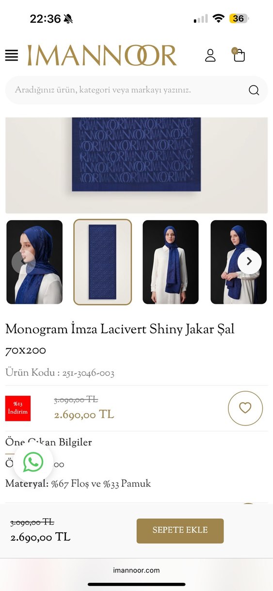 İmannoor monogram imza shiny lacivert - Görsel 2