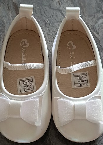 Kız Çocuk Beyaz Fiyonklu Babet Ayakkabı - Görsel 3