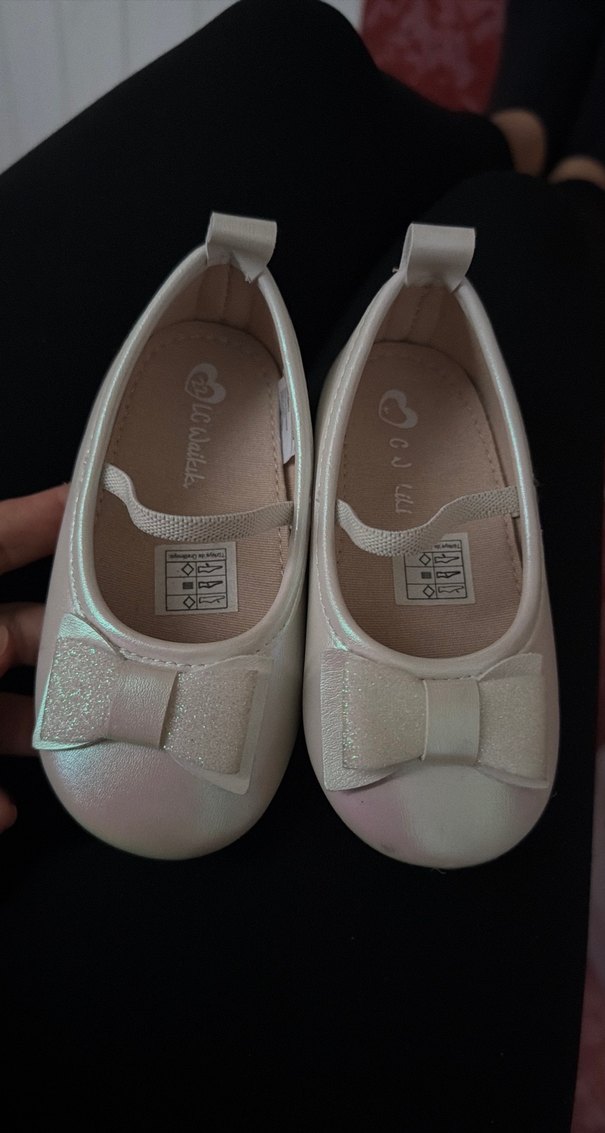 Kız Çocuk Beyaz Fiyonklu Babet Ayakkabı - Görsel 4