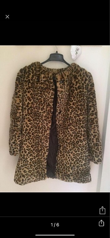 Mango leopar desenli kürk