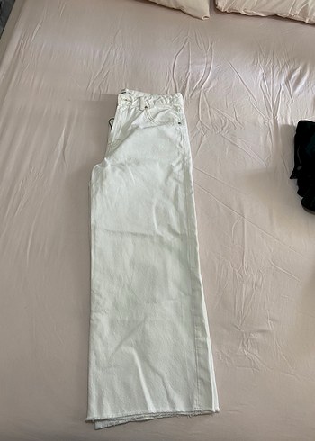 Beyaz jean Midi Kadın Pantolon