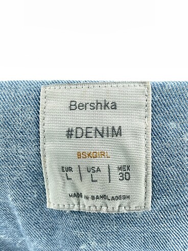 l Beden mavi Renk Bershka Kot Ceket %70 İndirimli.