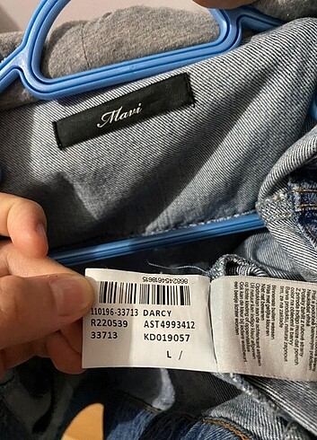 l Beden mavi Renk Mavi kapşonlu kot ceket