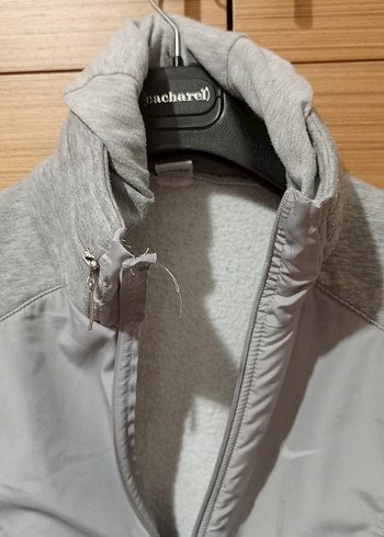 Gri Fermuarlı Yüksek Yakalı Kadın Ceket - Görsel 4