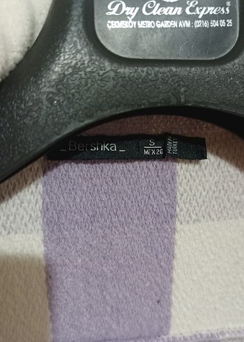 Mor Ekose Düğmeli Bershka Gömlek - Görsel 7