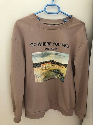 Krem rengi sweetshirt