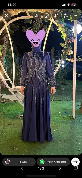 Taşlı gece elbisesi abiye