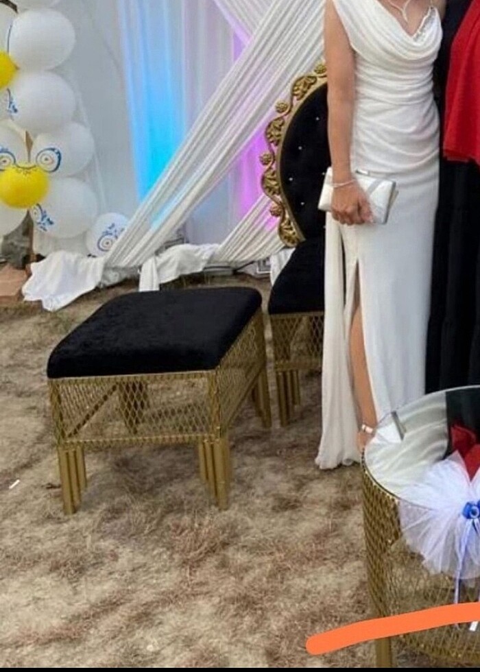 Beyaz uzun abiye - Görsel 2