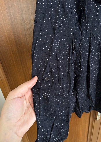 Düğmeli Uzun Kollu Lacivert Kadın Gömlek - Görsel 4