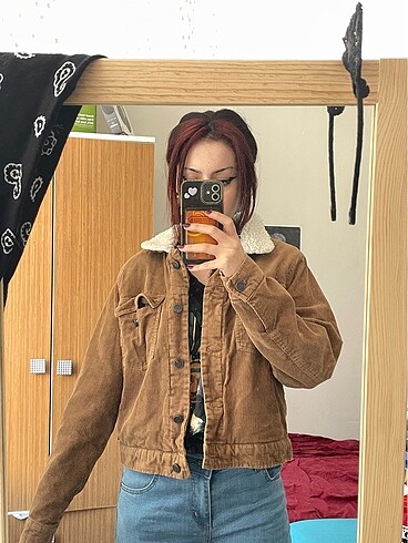 m Beden kahverengi Renk Pull&Bear Kadife Fitilli Ceket