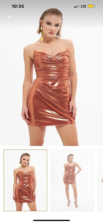 38 Beden camel Renk Carmen elbise