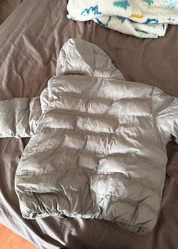 Gri Kapüşonlu Midi Mont - Görsel 5