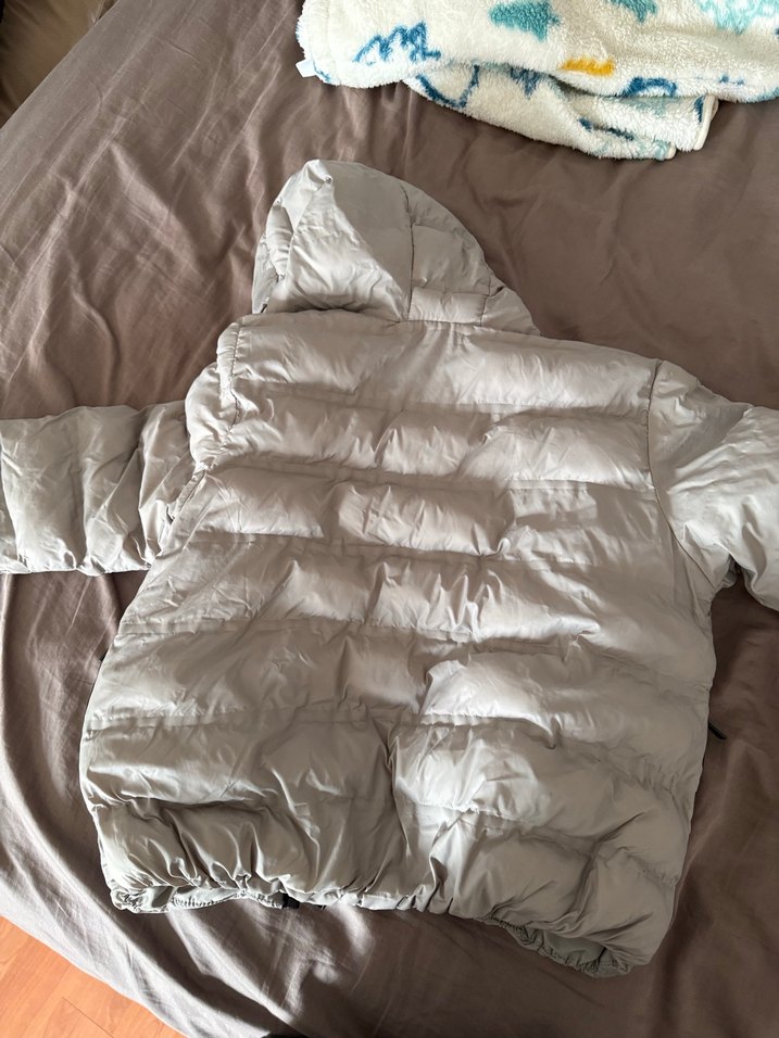 Gri Kapüşonlu Midi Mont - Görsel 5