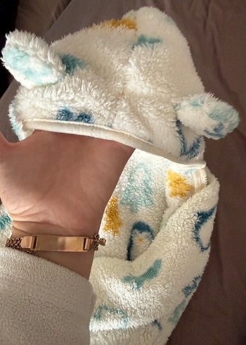 Çocuklar için Kapüşonlu Desenli Polar Takım - Görsel 6