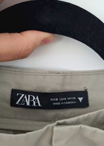 s Beden haki Renk Açık haki Zara bol kesim kumaş pantolon