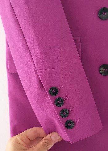 s Beden Mor Düğmeli Kadın Zara Blazer Ceket