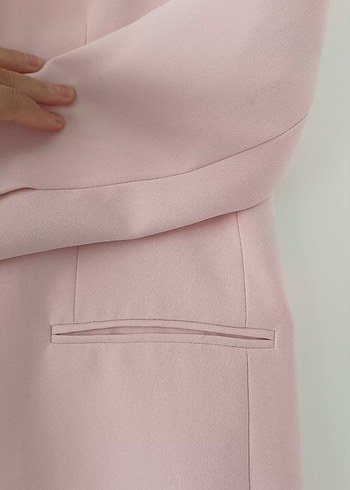 s Beden pembe Renk Pembe Düğmeli Kadın Zara Blazer Ceket