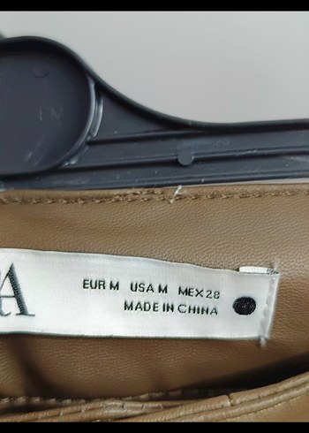 m Beden kahverengi Renk Zara Deri Kadın Pantolon - Kahverengi