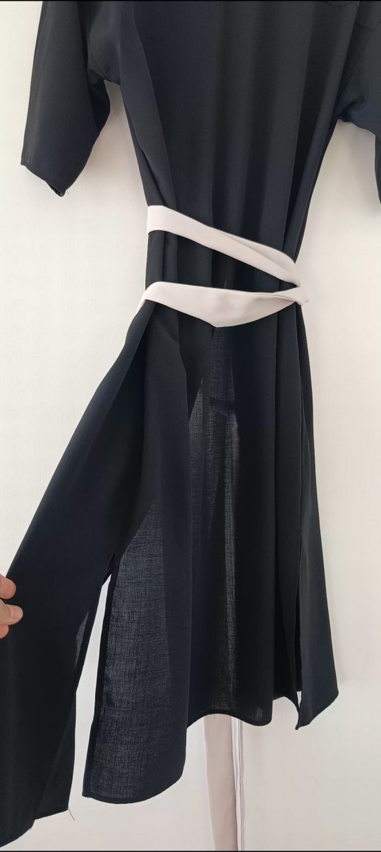 Mango Siyah Kemerli Uzun Kadın Elbise - Görsel 4