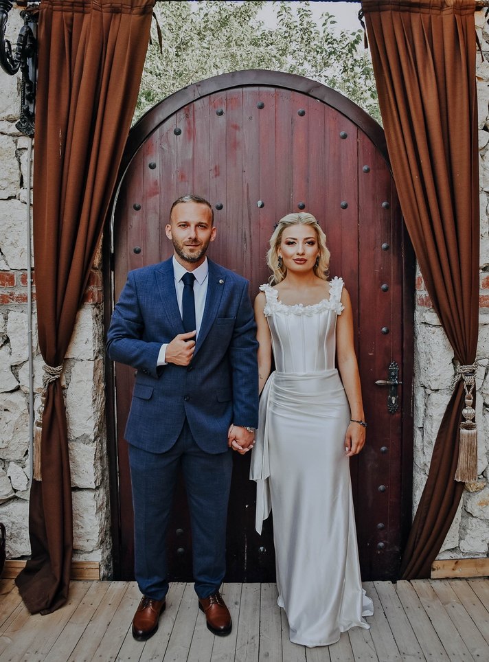 Uzun Beyaz Gelinlik İsteme Elbisesi - Görsel 2