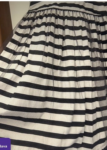 Kız Çocuk Çizgili Fırfırlı Kolsuz Elbise - Görsel 5