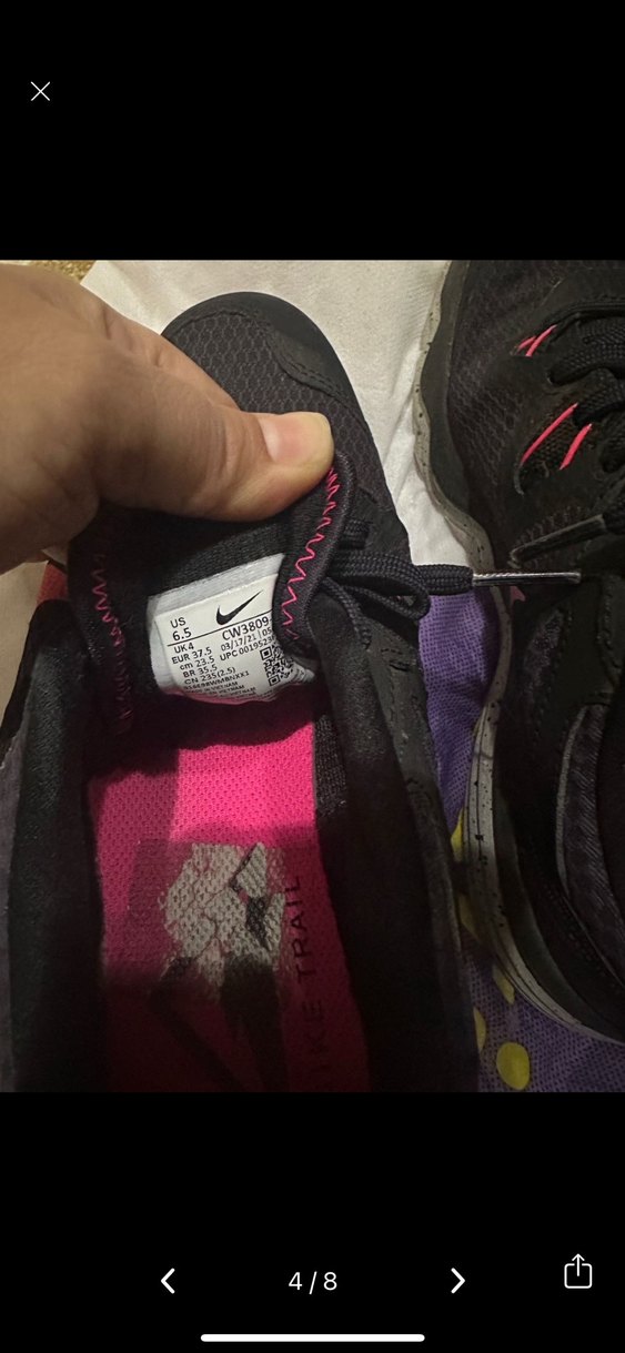 Siyah-Pembe Bağcıklı Nike Spor Ayakkabı - Görsel 4