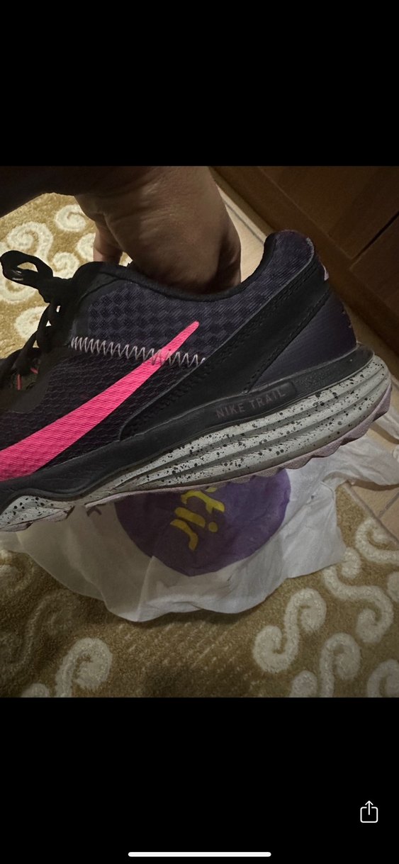 Siyah-Pembe Bağcıklı Nike Spor Ayakkabı - Görsel 2