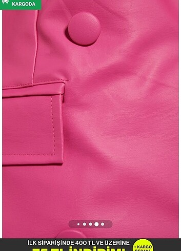 Trendyol & Milla Pembe deri ceket