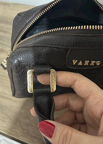 Vakko kahve Desenli Deri Kadın Çanta - Görsel 3